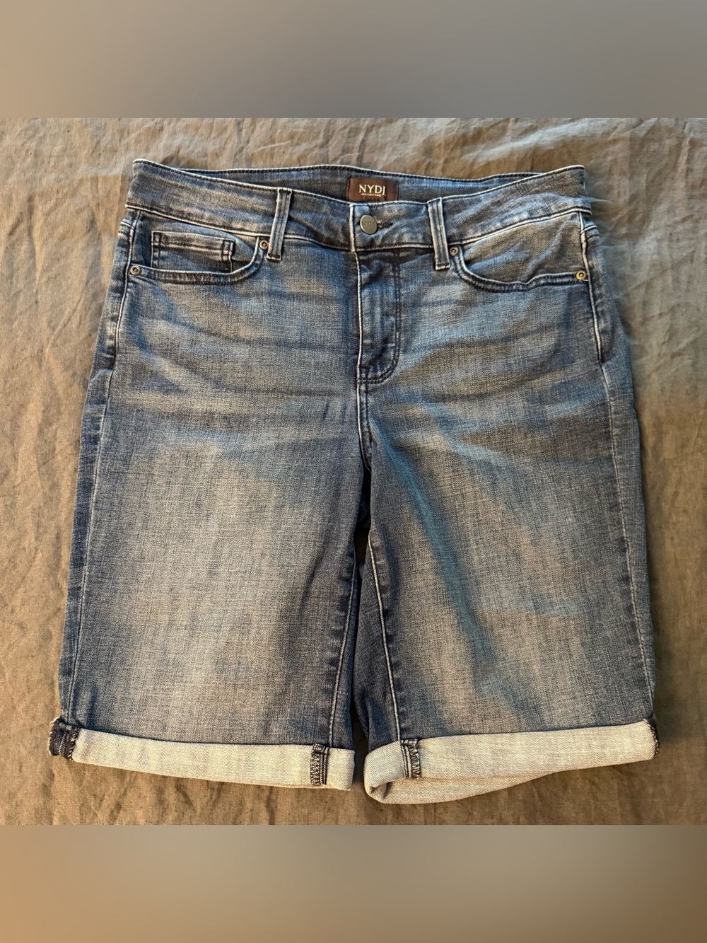 NYDJ Briella Denim Shorts in Medium Blue Wash